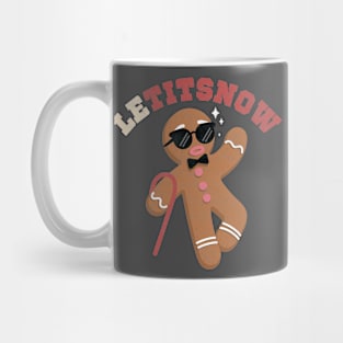 Gingerbread Man Let It Snow Naughty Christmas Mug